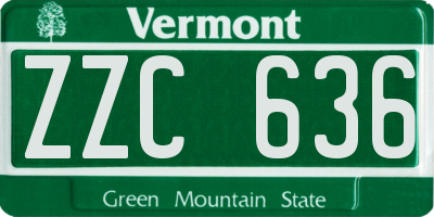 VT license plate ZZC636