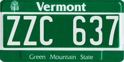 VT license plate ZZC637