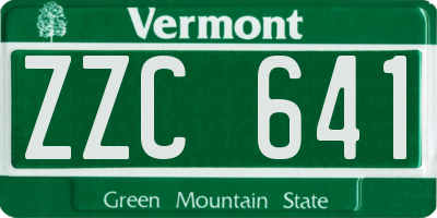VT license plate ZZC641