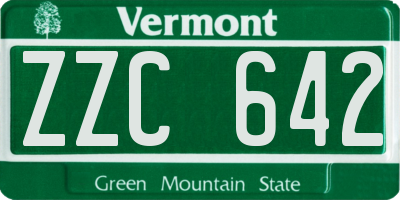 VT license plate ZZC642