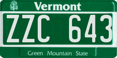 VT license plate ZZC643
