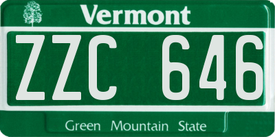 VT license plate ZZC646