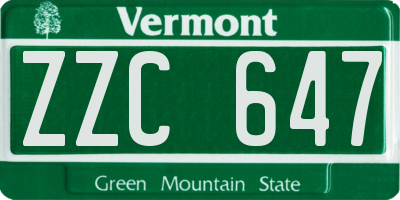 VT license plate ZZC647