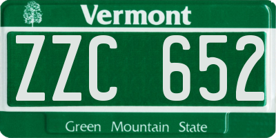 VT license plate ZZC652