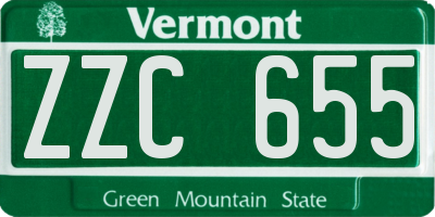 VT license plate ZZC655