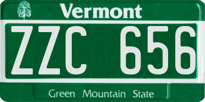 VT license plate ZZC656