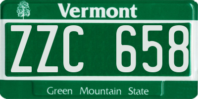 VT license plate ZZC658