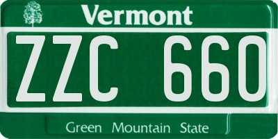 VT license plate ZZC660