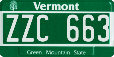 VT license plate ZZC663