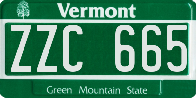 VT license plate ZZC665