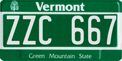 VT license plate ZZC667