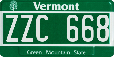 VT license plate ZZC668