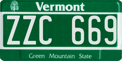 VT license plate ZZC669