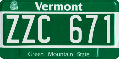 VT license plate ZZC671