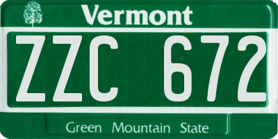 VT license plate ZZC672