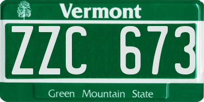 VT license plate ZZC673