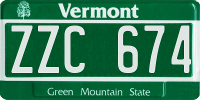 VT license plate ZZC674