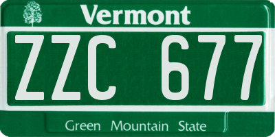 VT license plate ZZC677