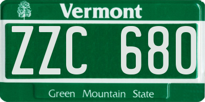 VT license plate ZZC680