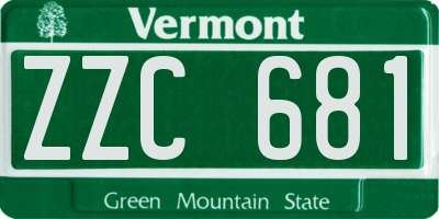 VT license plate ZZC681