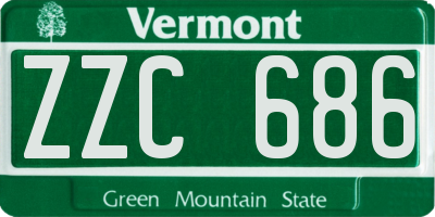 VT license plate ZZC686