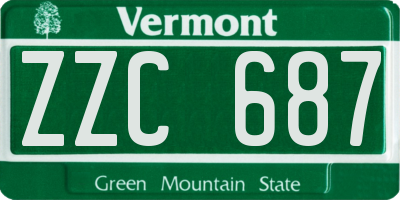 VT license plate ZZC687