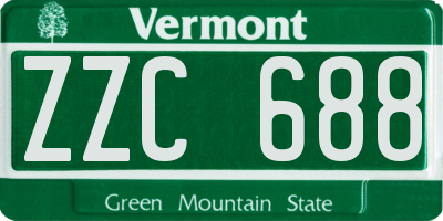 VT license plate ZZC688
