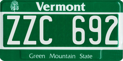 VT license plate ZZC692