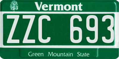 VT license plate ZZC693