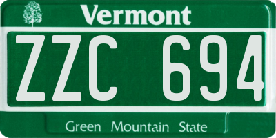 VT license plate ZZC694