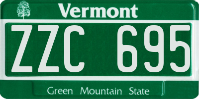VT license plate ZZC695