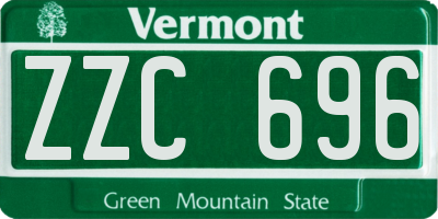VT license plate ZZC696