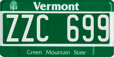 VT license plate ZZC699