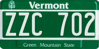 VT license plate ZZC702