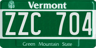 VT license plate ZZC704