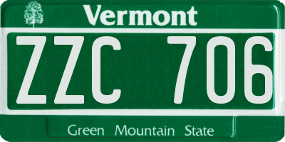VT license plate ZZC706