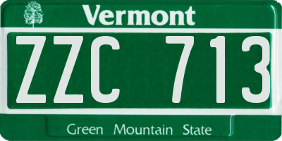 VT license plate ZZC713