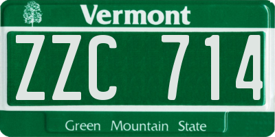 VT license plate ZZC714