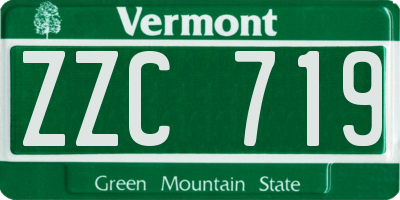VT license plate ZZC719