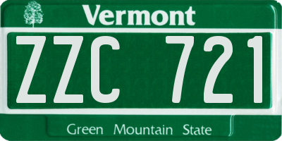 VT license plate ZZC721
