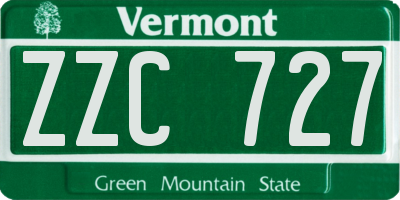 VT license plate ZZC727