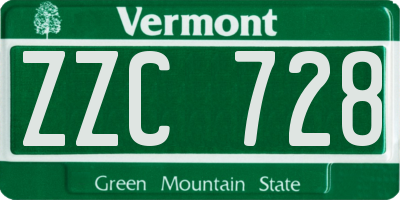 VT license plate ZZC728