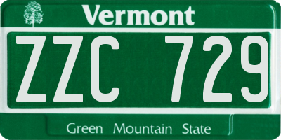 VT license plate ZZC729