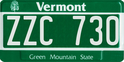 VT license plate ZZC730