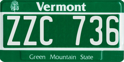VT license plate ZZC736