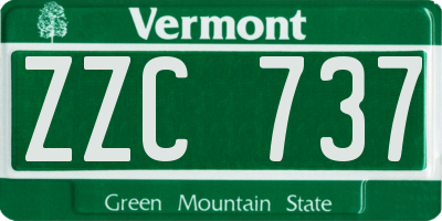 VT license plate ZZC737