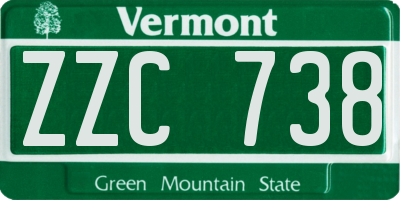 VT license plate ZZC738