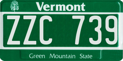 VT license plate ZZC739