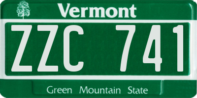 VT license plate ZZC741
