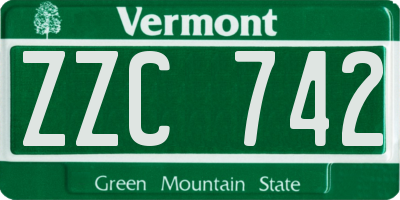 VT license plate ZZC742